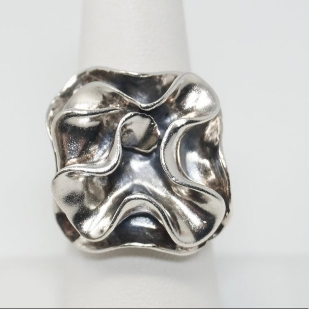 Retired Silada blooming flower sterling ring